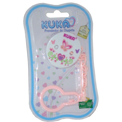 Prendedor de Chupeta Kuka 1 Unidade Rosa 7200